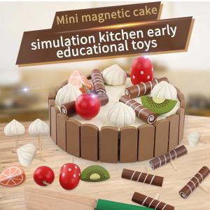 China 17PCS Simulation Wooden Mini Kitchen Set DIY Magnetic For Early Educational factory
