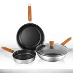Good Quality 4 pieces Stainless Steel Pot And Pans Cooking Set Non Stick Xylan