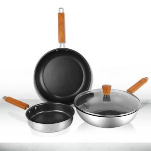 China Good Quality 4 pieces Stainless Steel Pot And Pans Cooking Set Non Stick Xylan Plus Cookware Set factory