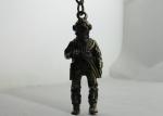Scuba Diving Metal Pewter Promotional Keychain with Antique Brass Plating for