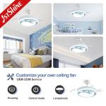 42-inch LED Ceiling Fan with Hidden Blades and Light Support Dimmer 50000