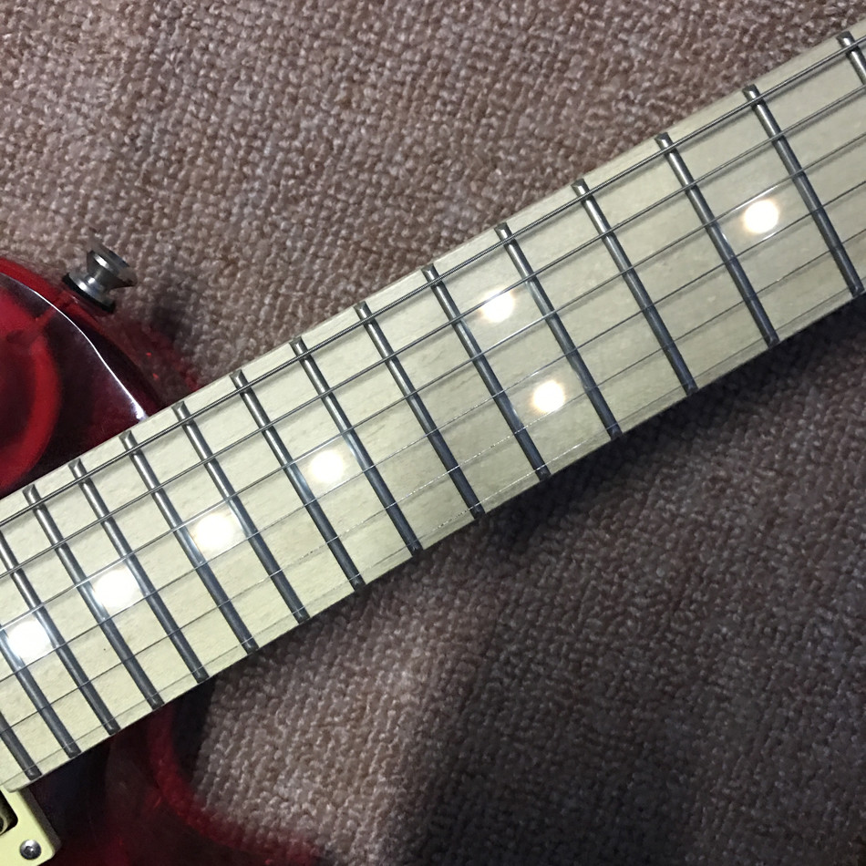 High quality LED light acrylic electric guitar maple fingerboard, free shipping