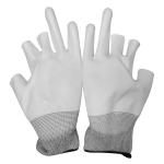 3 Fingers Half PU Palmfit Coated Safety Gloves Industry Use White