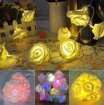 2m 20 Led Rose Flower Fairy Lights Festival Battery Operated Flower Lights