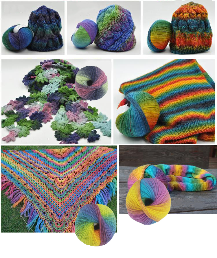 Polyester Wool And Acrylic Blend Yarn Bamboo Fiber For Sweater Hat Scarf