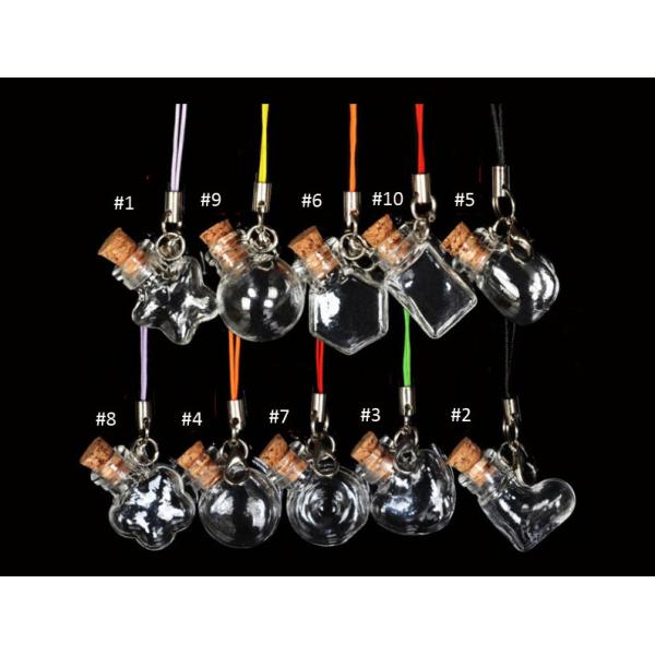 China Mini Irregular Vials/ Clear Glass Jars Bottles with Cork Stoppers for Arts & Crafts, Projects, Decoration factory