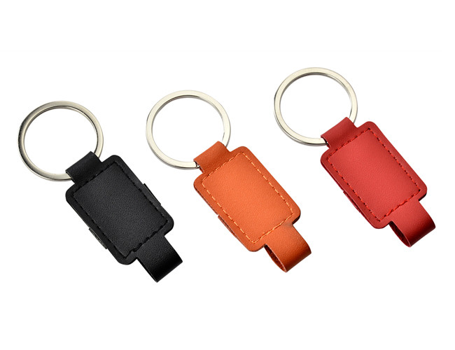 Zinc Alloy Frame Car Key Ring Holder Braided PU Genuine Leather Key Holder