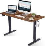 Panel Wood Style Electric Height Adjustable Desk 1400x600mm for Commercial