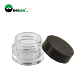 8ml Thick Wall Clear Round PET Plastic Cosmetic Jar Packaging Black Lid For Eye
