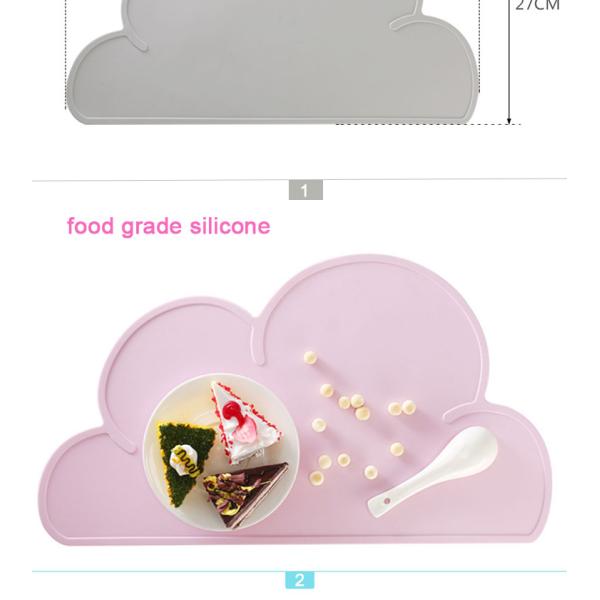 Anti Overflow Washable Reusable Silicone Food Placemat Baby Thick Silicone Placemats