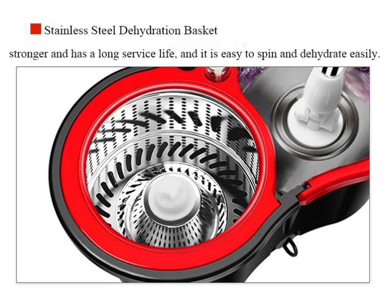 Heavy Duty 360 Spin Magic Mop with Press Detergent Bottle and Microfiber Cloth Cover Type