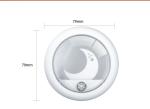 Portable Natural White Dia8cm 4000K USB Rechargeable Motion Sensor Light Moon