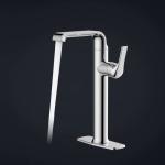 Simple Single Hole Single Handle Water Mixer Tap For Wash Basin Chrome Brass