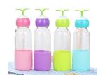 300ml Glass Drinking Bottles With Silicone Cover Eco Friendly Feature