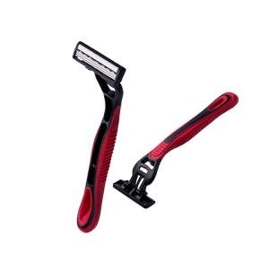 China Easy Rinse Design Mens Disposable Razors , Red Black Double Edge Safety Razor factory