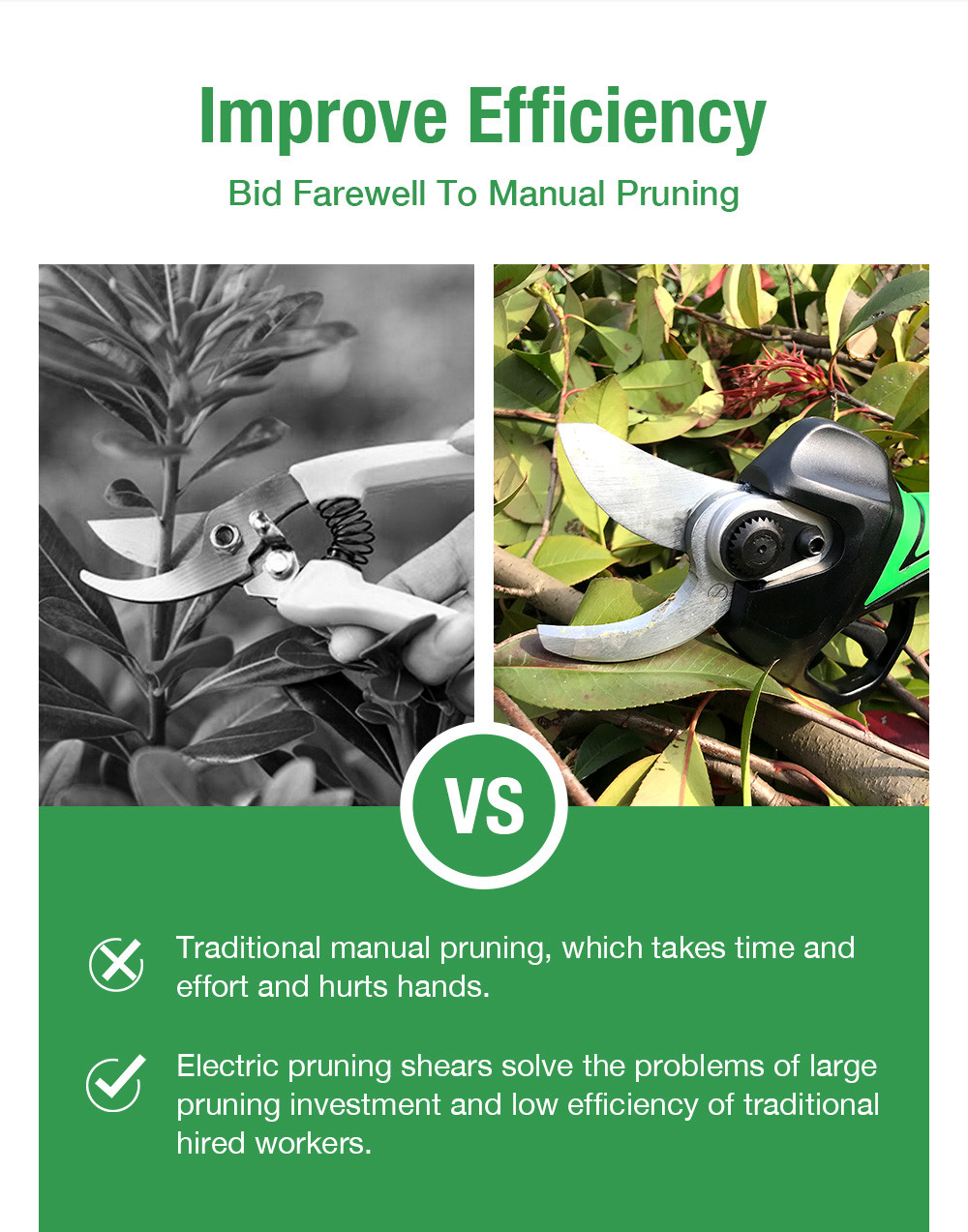 3.2CM Cordless Electric pruning scissors with LED screen cordless pruner