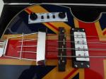 4 string bass guitar Hofner BB2 guitar UK flag on flamed body top Hofner