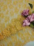 Soft Handfeel High Quality Floral Pattern Golden Metallic Lace Fabric With
