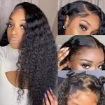 Deep Wave 360 HD Lace Front Human Hair Wig Brazilian Curly Preplucked Wig