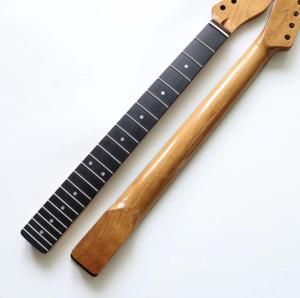 China Custom Grand 22 Fret Roasted Maple Electric Guitar Neck for Handmade Tele Guitar Kits Gloss Finished with Bone Nut factory