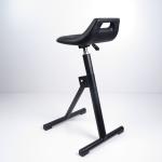Black Polyurethane Seat Stand Stool Herringbone Fixed Foot Support Work Chair