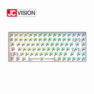 84 Keys Hot Swappable RGB Mechanical Keyboard Kits Aluminum Frame ABS Case Metal Plate
