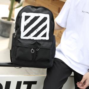 China The Streets Of Personality Backpack Striped Printed Youth Backpack Student Bag Travel Pack factory