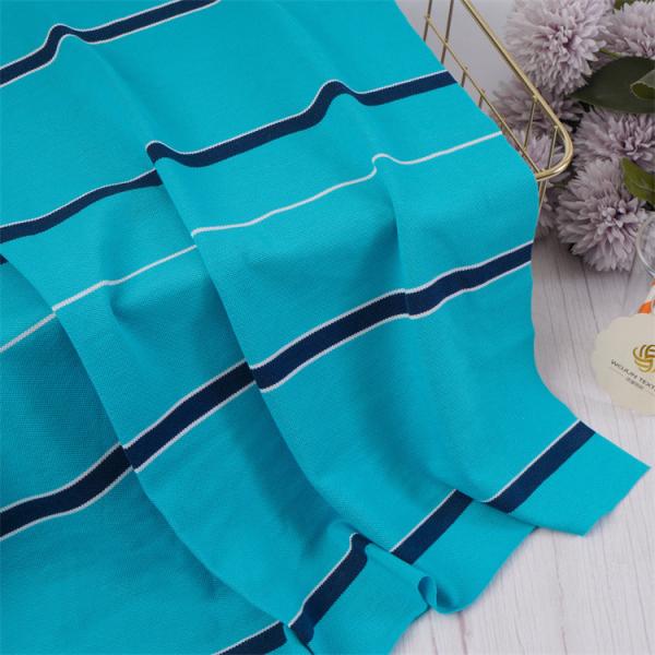 Healthy And Breathable Skin-Friendly Good Texture Striped Knit Fabric For Polo