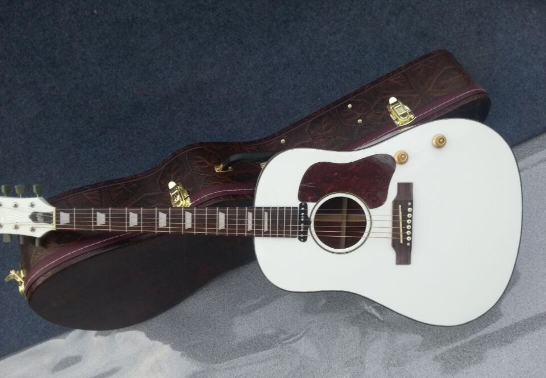 2018 New Chibson G160e Acoustic guitar alpine white John Lennon G160 electric acoustic guitar