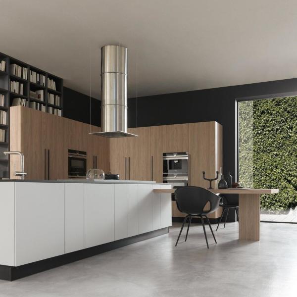 Modern Style Luxury Furniture Design Sets Island Melamine Solid Wood Kitchen
