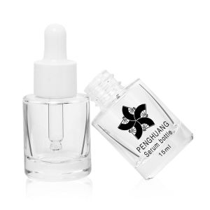 15ml Cylinder Round Glass Bottle With White Plastic Dropper