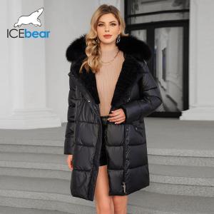 China Luxurious Real Fox Fur Collar Mid Length Down / Cotton Jacket With Oblique Placket Design Showcasing Unique Elegance factory