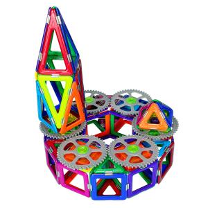 China Creative Kids Stem Magnetic Building Tiles Educational Magnetic Blocks Turntable factory