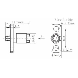 2 Hole Flange Female SMPM RF Connector For CXN3506 / MF108A Cable Connector