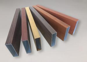 China Wood Color Extruded Aluminum Pipe Rectangular Aluminium Extrusion Tube factory