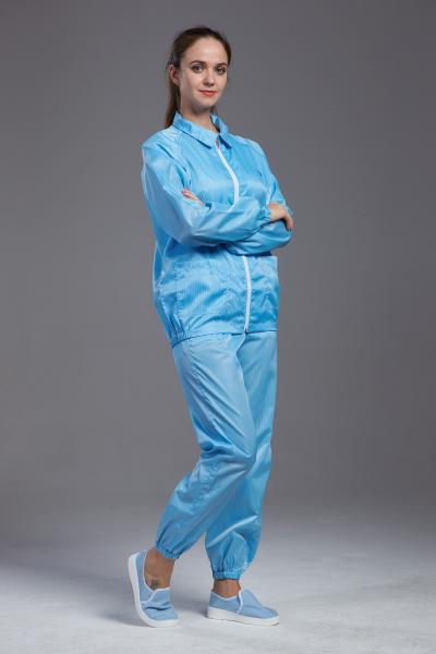 ESD anti static Protective Coverall Suit with condutive fiber blue color