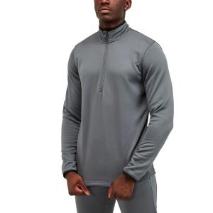 China Customize Logo Lightweight 100% Polyester Long Sleeve Half Zip Design T Shirts Men Sportswear factory