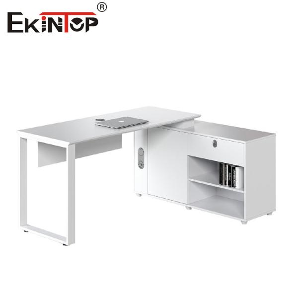 China L-shaped White Executive Office Desk With Eco-friendly Materials factory