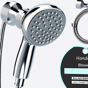 Micro Nano Bubble Handheld Shower Head 130mm Chrome 3 Spray Modes