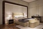 Modern Luxury Simple Design Leather Upholstery King Size Bed