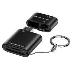 UHS-II SD TF Card Reader With USB C To USB A OTG Adapter
