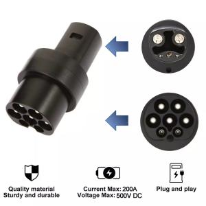 China Portable 100Kwh Type2 To Tesla EV Charger Adapter ,European Standard DC Electric Vehicle Charger Connector factory