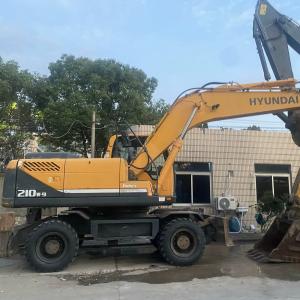 China 2020 Original Paint Used Yellow Hyundai 210W-9 Wheel Excavator Digger factory