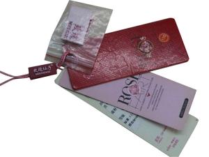 China Pink 800gsm Paper Clothing Hang Tags For Lady Underwear factory