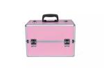 Multiple Colour Makeup Train Case Plastic Handle Beauty Case Four Trays For