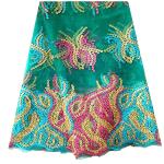 F50283 51-52" width customizable embroidery french sequin lace fabric for