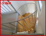Spiral StaircaseVH44S Tread BeechAluminum Baluster Glass Handrail 304 Stainless