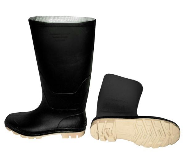 RB108 Portable Black Italy Style PVC Rain Boots without Steel Toe PVC Lining PVC