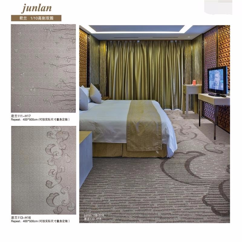 Plain color clover pattern high cut low loop carpet for star hotel