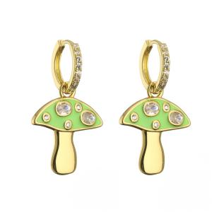 China Cute Enamel Gold Plated Drop Earring Mushroom Dangle Earrings factory